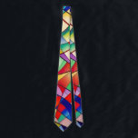 Stained Glass Intermingled  Neck Tie<br><div class="desc">This is an unusual stained glass geometric. The bold colors will please the "NEO GEO" fan.</div>