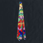 Stained Glass Intermingled  Neck Tie<br><div class="desc">This is an unusual stained glass geometric. The bold colors will please the "NEO GEO" fan.</div>