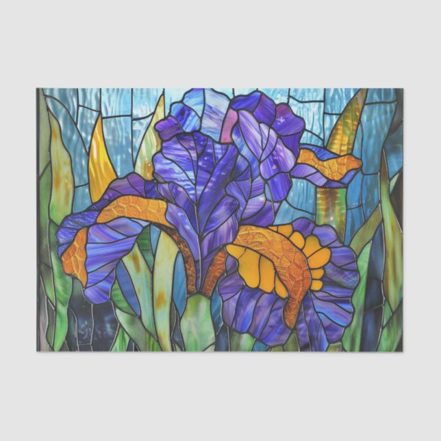 Stained Glass Iris Print 2D Tissue Paper (Front)
