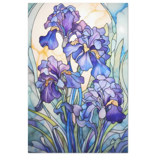 Stained Glass Irises  Tissue Paper