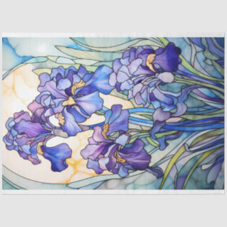 Stained Glass Irises Tissue Paper