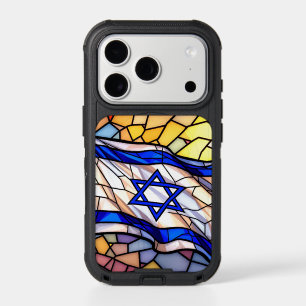 Stained Glass Israel Flag Mosaic Judaica Art  iPhone 17 Pro Case