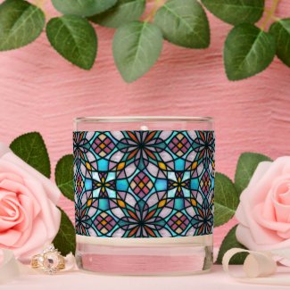 Stained Glass Jar Candle with Radiant Spring Color
