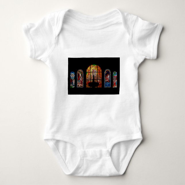 stained glass jesus baby bodysuit (Front)
