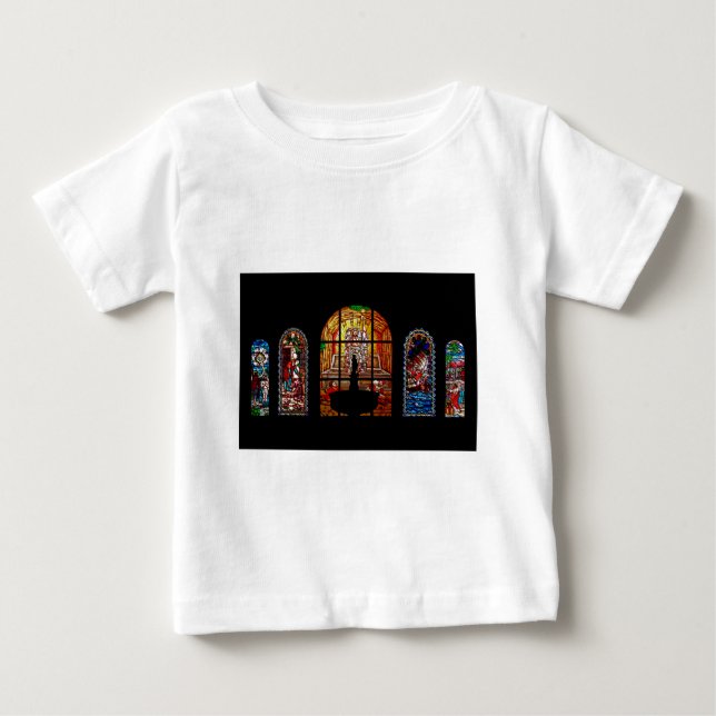stained glass jesus baby T-Shirt (Front)