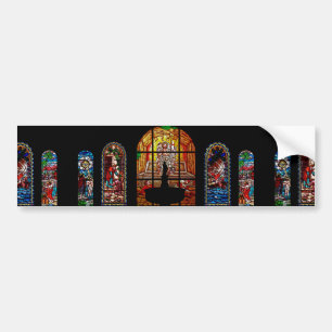 stained glass jesus bumper sticker
