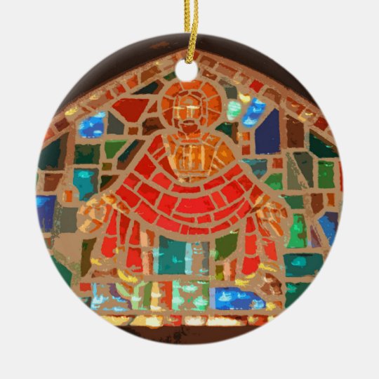 Stained glass Jesus Ceramic Ornament