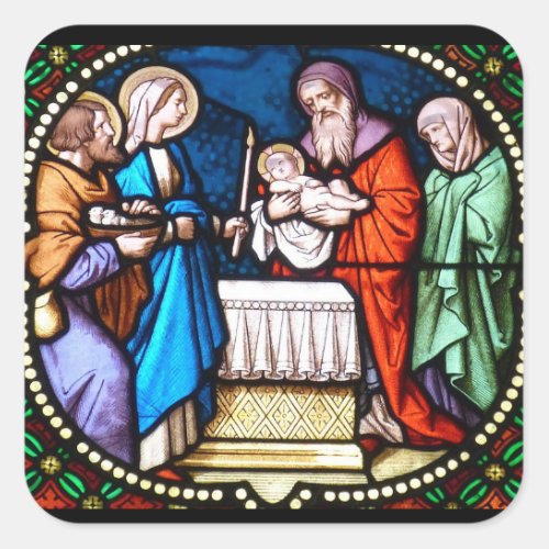 Stained Glass Jesus Christ Christmas Sticker