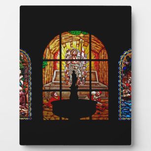 stained glass jesus plaque