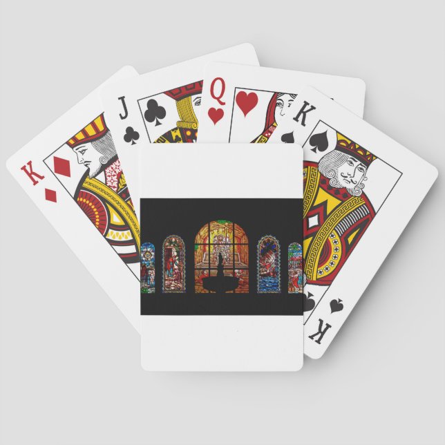 stained glass jesus poker cards (Back)
