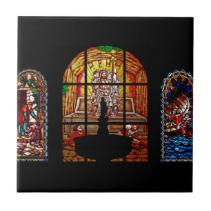 stained glass jesus tile