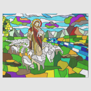 stained glass jesus tissue paper
