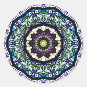 Stained Glass Kaleidoscope #2 Classic Round Sticker