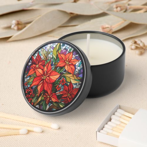 Stained Glass Kaleidoscope Christmas Wreath Mini Candle Favors