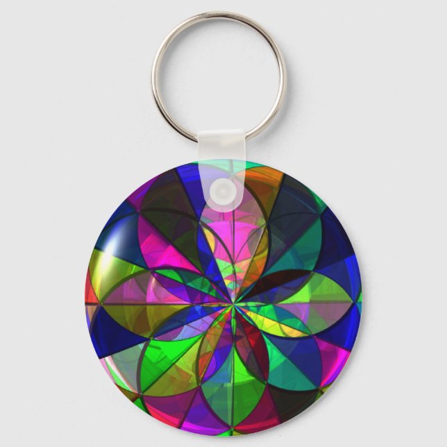 Stained Glass Kaleidoscope Keychain (Front)