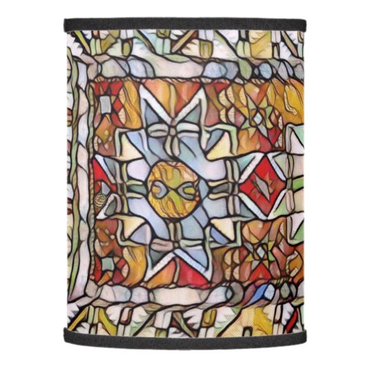 Stained Glass Kazakh Rug Lamp Shade (Left)