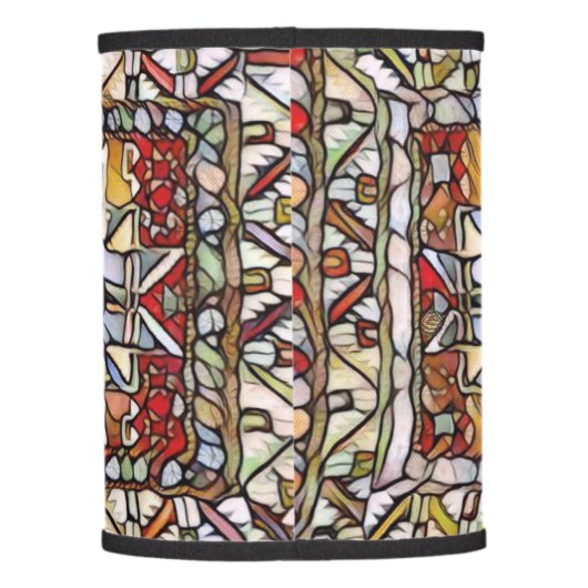 Stained Glass Kazakh Rug Lamp Shade (Back)