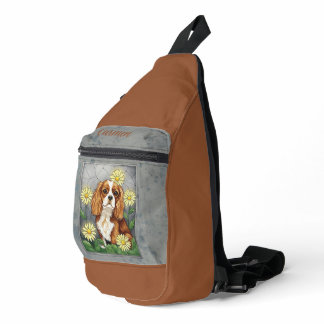 Stained Glass King Charles Spaniel Sling Bag