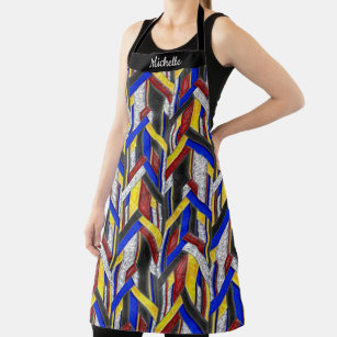 Stained Glass l Art Deco Arrows Pattern Apron