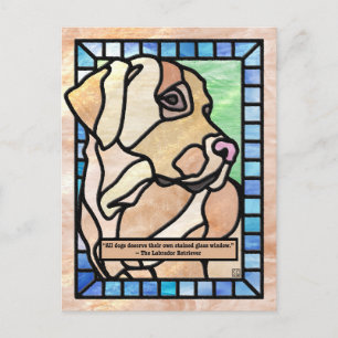 Stained Glass Labrador Retriever Dog Postcards