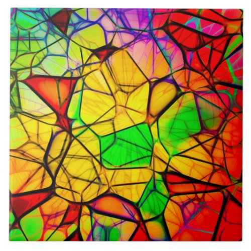 Stained Glass Large 6 X 6 Ceramic Photo Tile