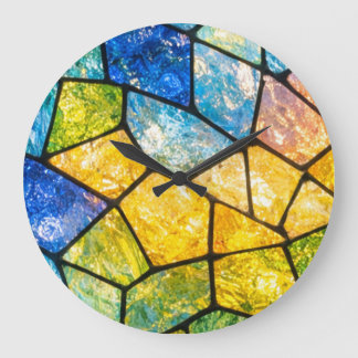Stained glass large clock