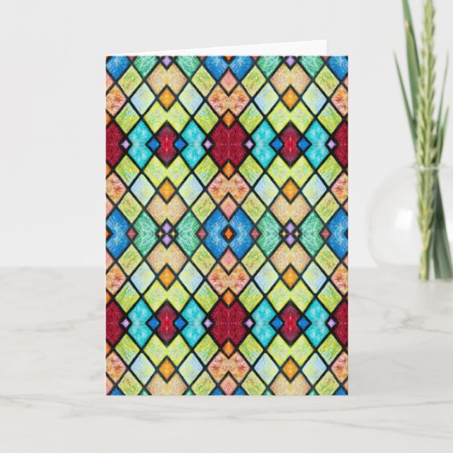 Stained Glass Letterpress Thank You Card (Front)