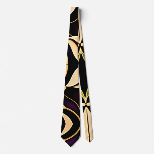 Stained glass lily Red Mosaic Pattern Neck Tie