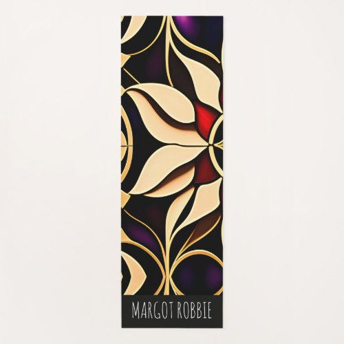 Stained glass lily Red Mosaic Pattern Yoga Mat