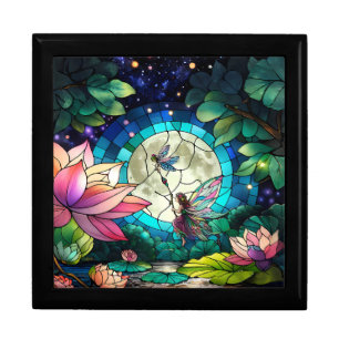 Stained Glass Little Fairy With Dragonfly Gift Box