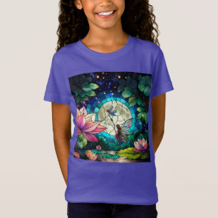 Stained Glass Little Fairy With Dragonfly T-Shirt