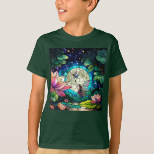 Stained Glass Little Fairy With Dragonfly T-Shirt