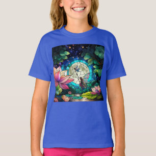 Stained Glass Little Fairy With Dragonfly T-Shirt
