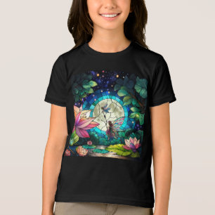 Stained Glass Little Fairy With Dragonfly Tri-Blend Shirt