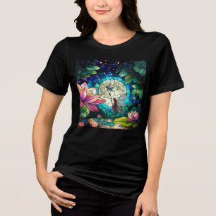 Stained Glass Little Fairy With Dragonfly Tri-Blend Shirt