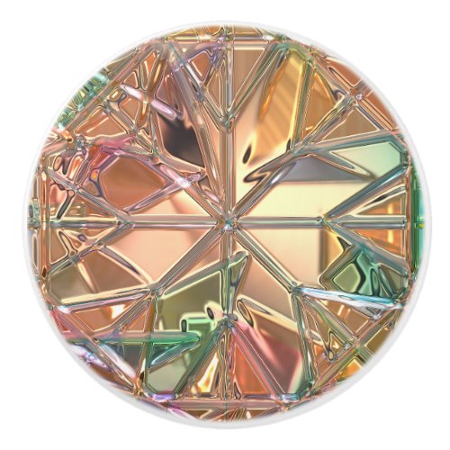 Stained glass look colorful abstract ceramic knob
