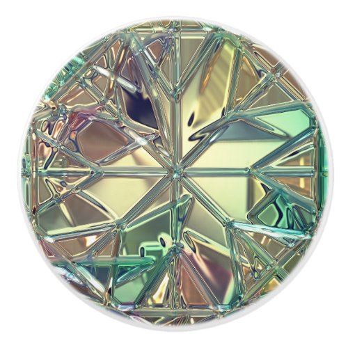 Stained glass look colorful abstract ceramic knob