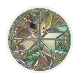 Stained glass look colorful abstract edible frosting rounds