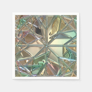 Stained glass look colorful abstract napkins
