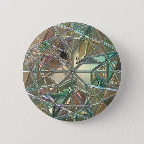 Stained glass look colorful abstract pinback button