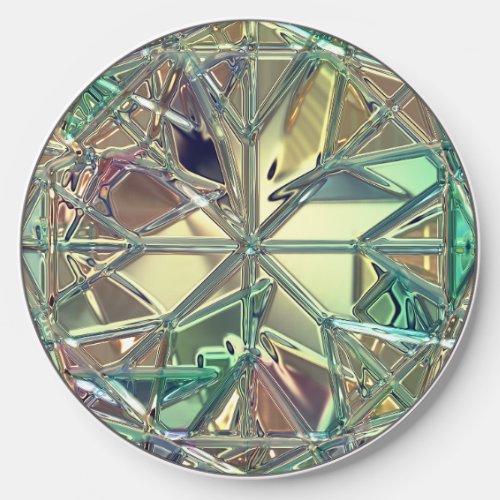 Stained glass look colorful abstract wireless charger 