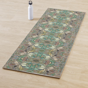 Stained glass look colorful abstract yoga mat