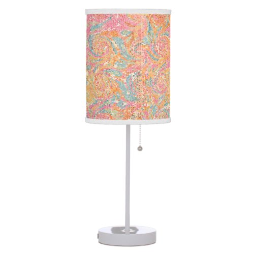 Stained Glass Look in peachpink aqua and white  Table Lamp