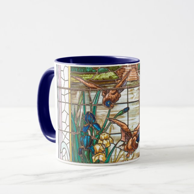 Stained glass look mallard ducks mug (Front Left)