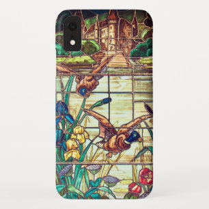 Stained glass look mallard ducks vintage nature iPhone XR case