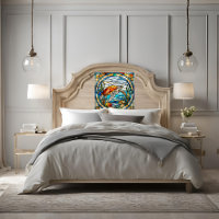 Stained Glass Look Sea Turtle Peel and Stick Wallp