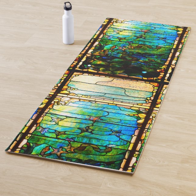 Stained glass look tiffany window starfish sea   yoga mat (In Situ)
