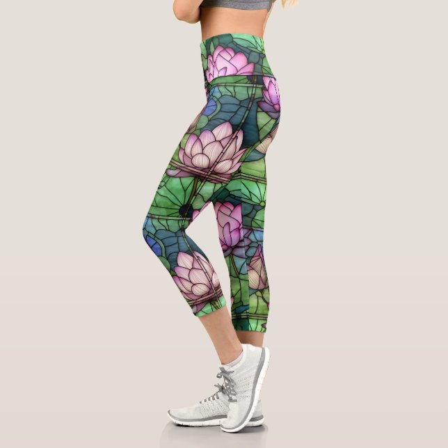 Stained Glass Lotus High Waisted Capris (Left)