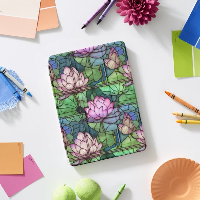 Stained Glass Lotus iPad Pro Cover (Desk)