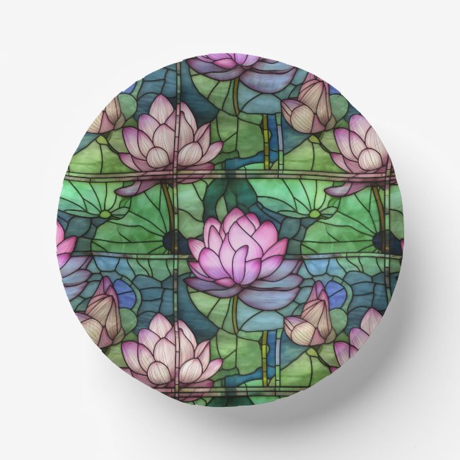 Stained Glass Lotus Paper Bowls
